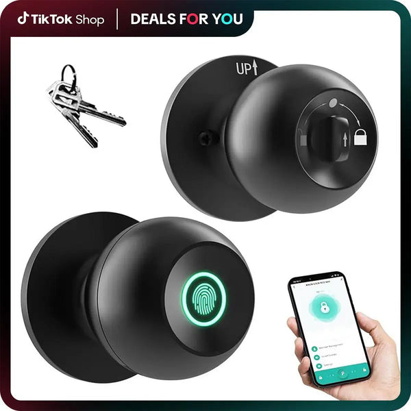 Biometric Fingerprint Smart Door Lock - Keyless Entry for Bedroom & Home