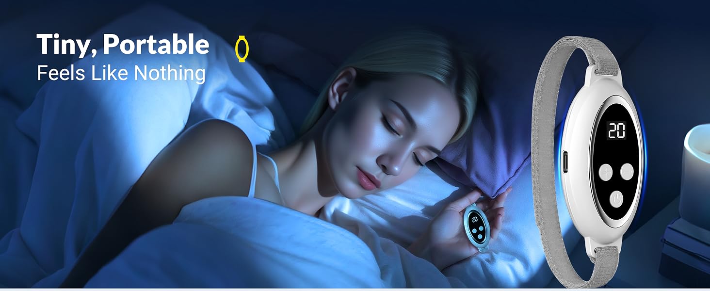 Handheld Sleep Aid Device - Portable Microcurrent Insomnia & Anxiety Relief Massager - 8