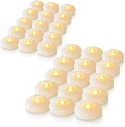 Flameless LED Floating Candles - Waterproof Battery Operated Tea Lights