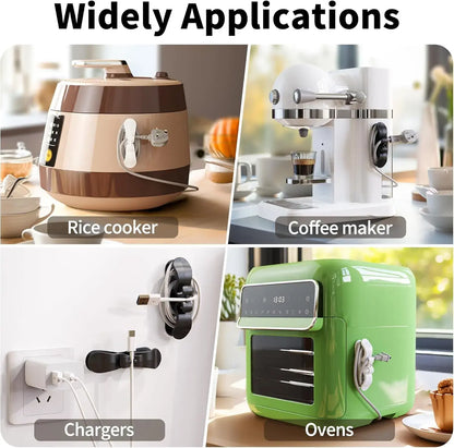 10-Pack Kitchen Appliance Cord Organizer - Adhesive Cable Management Hooks for Home