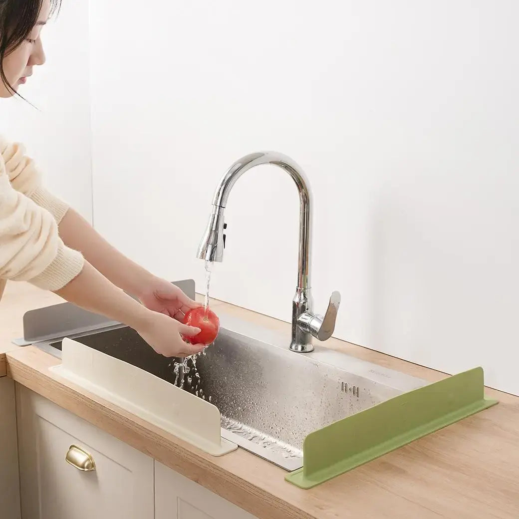 Silicone Sink Splash Guard - Waterproof Kitchen Countertop Water Barrier