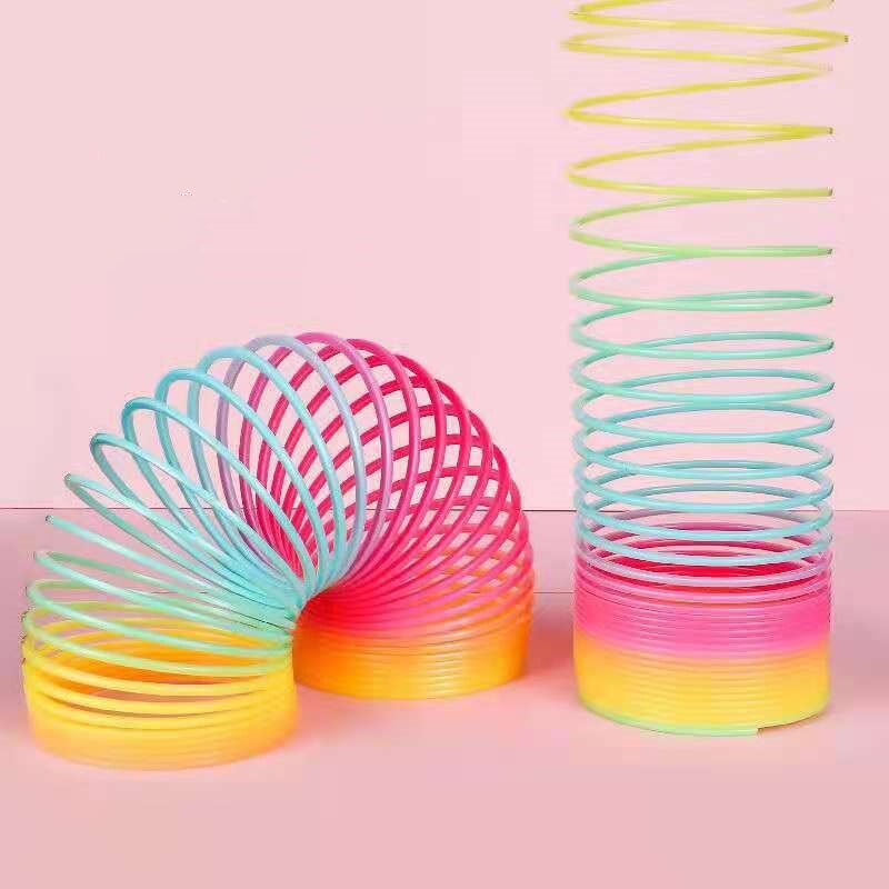 Rainbow Circle Folding Plastic Spring Toy for stress relief – Qeepin