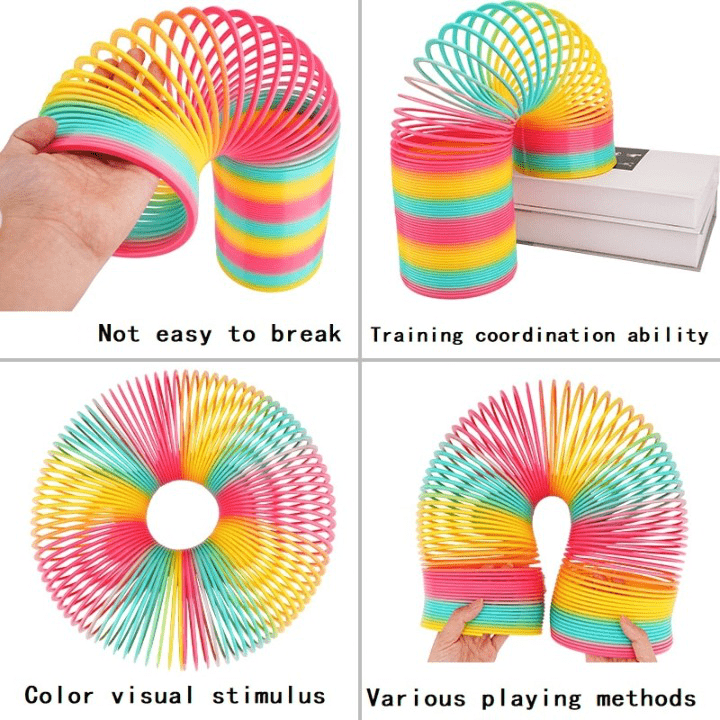 Rainbow Circle Folding Spring Toy for stress relief – Qeepin