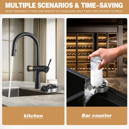 Stainless Steel Kitchen Sink Cup Washer – High-Pressure Automatic Glass Rinser