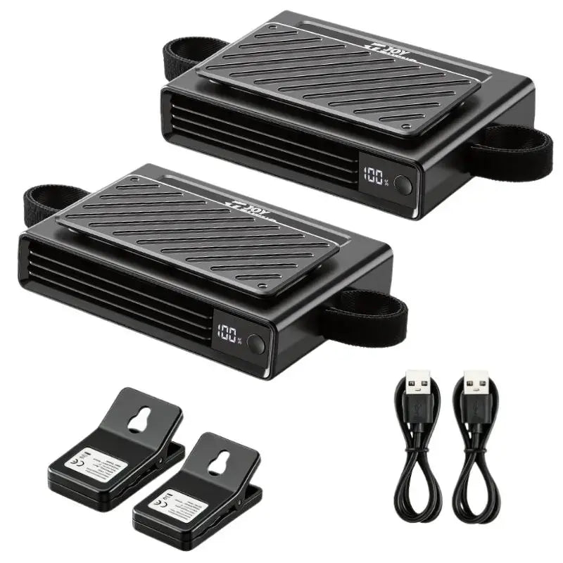USB Dual Turbo Car Fan - 5-Speed Adjustable Auto Cooling Air Fan for Dashboard