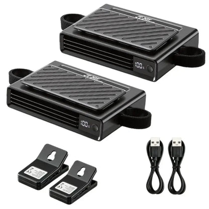 USB Dual Turbo Car Fan - 5-Speed Adjustable Auto Cooling Air Fan for Dashboard
