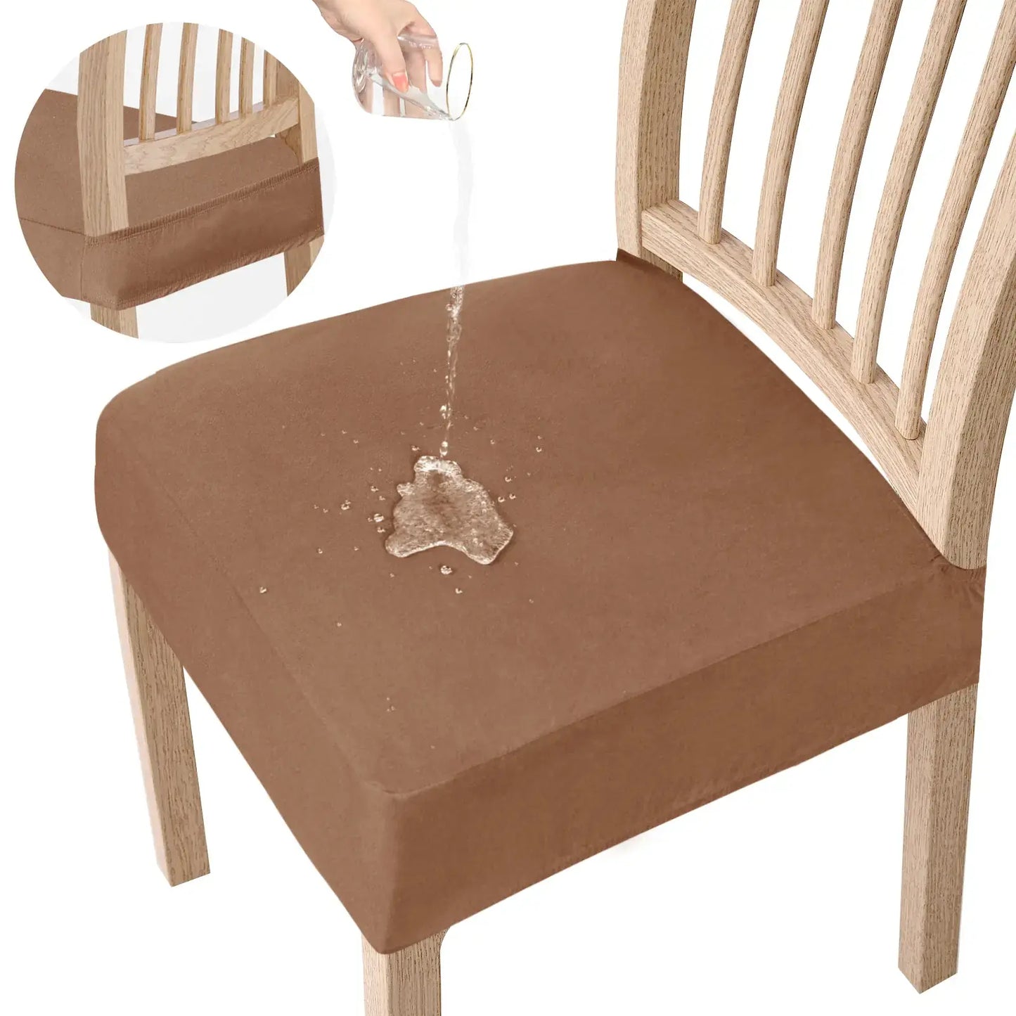 Waterproof Stretch Dining Chair Seat Covers - Slip-Resistant Washable Protector