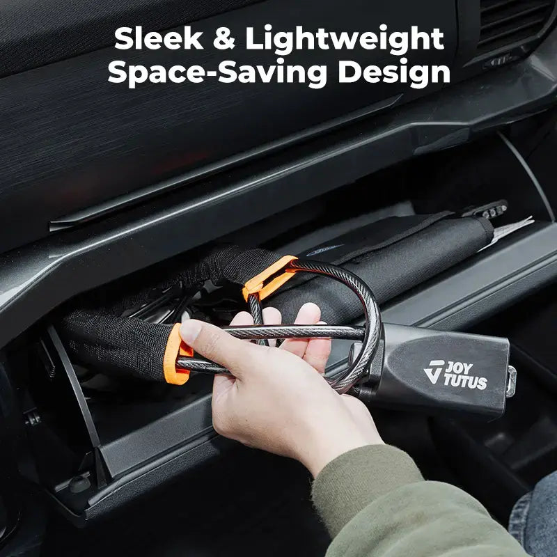 Universal Steering Wheel Lock - Anti-Theft Car Security Cable with 3 Keys
