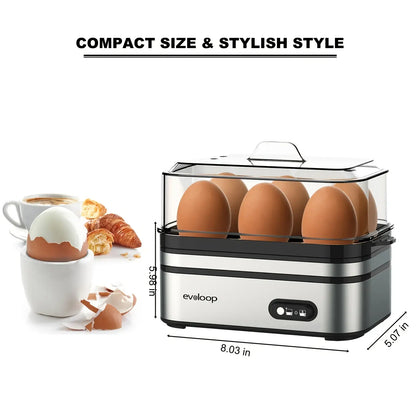 6-Egg Electric Rapid Cooker - Portable Breakfast Maker with Auto Shut-Off