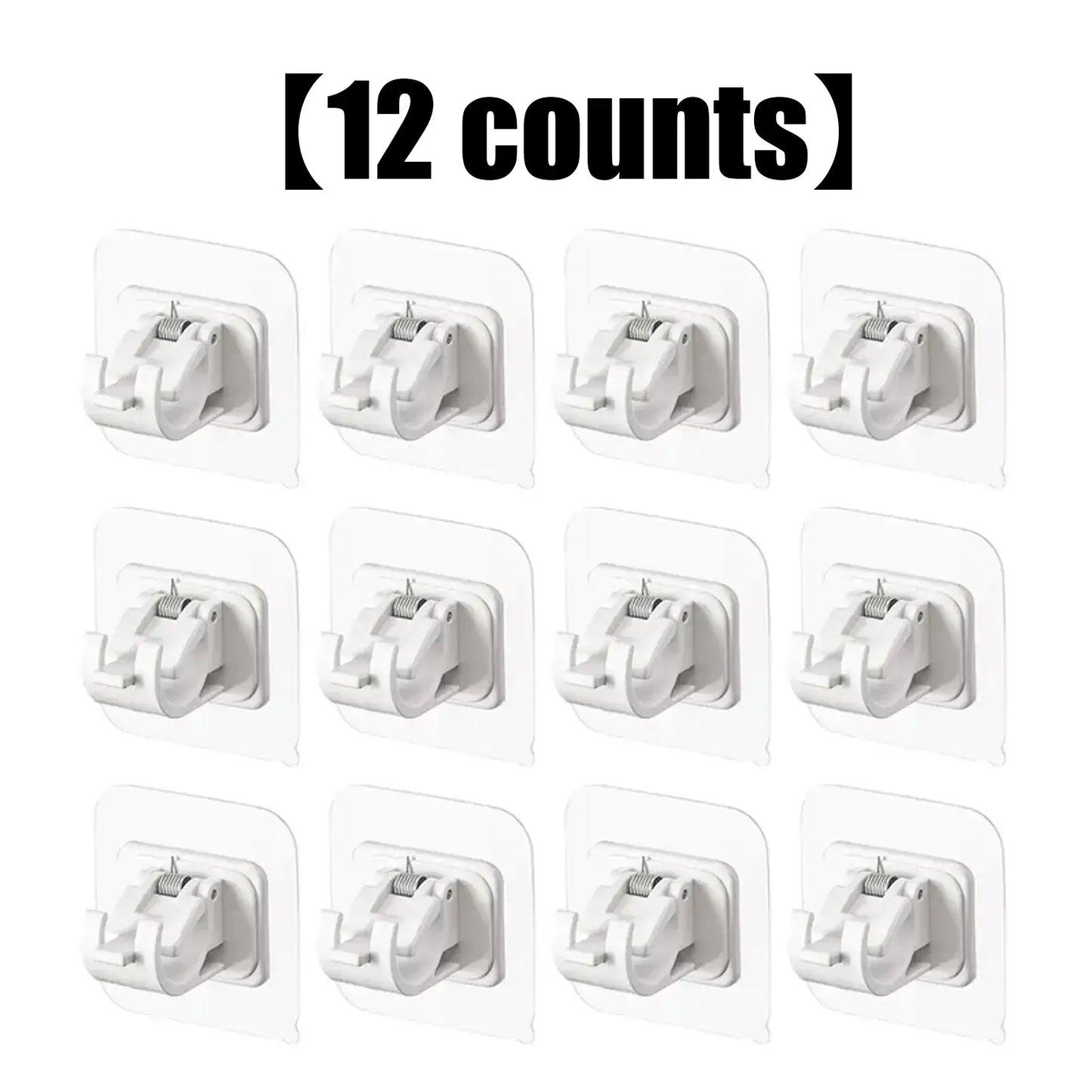 Transparent Adjustable Curtain Rod Brackets & Hooks for Home Organization