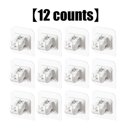 Transparent Adjustable Curtain Rod Brackets & Hooks for Home Organization