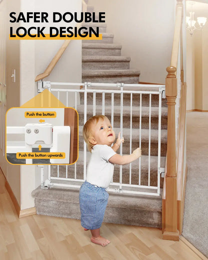 Adjustable Baby Safety Gate - Walk-Through Pet Barrier for Stairs & Doorways