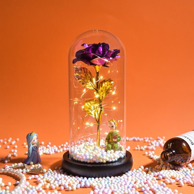Enchanted Beautiful Forever Roses in Glass Dome - Qeepin
