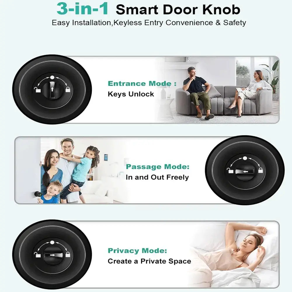 Biometric Fingerprint Smart Door Lock - Keyless Entry for Bedroom & Home