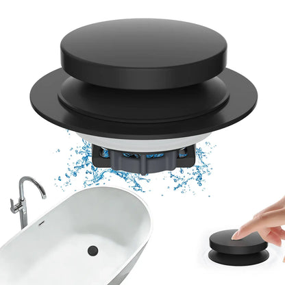 3-in-1 Bathtub Drain Stopper & Hair Catcher - Universal Chrome Tub Strainer Plug