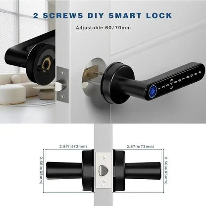 Smart Biometric Fingerprint Door Lock - Keyless Entry Digital Handle with App Control
