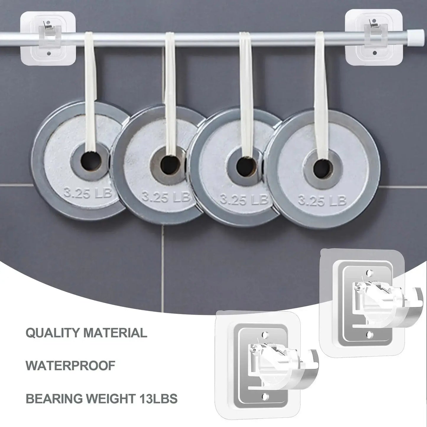 Transparent Adjustable Curtain Rod Brackets & Hooks for Home Organization
