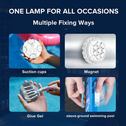 RGB Color Changing LED Pool Lights - Remote Control Waterproof Underwater Pool Decor