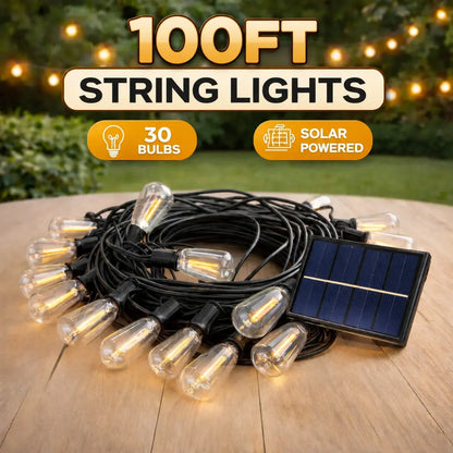 Solar LED String Lights - Waterproof Outdoor Garden Patio Lighting with Remote