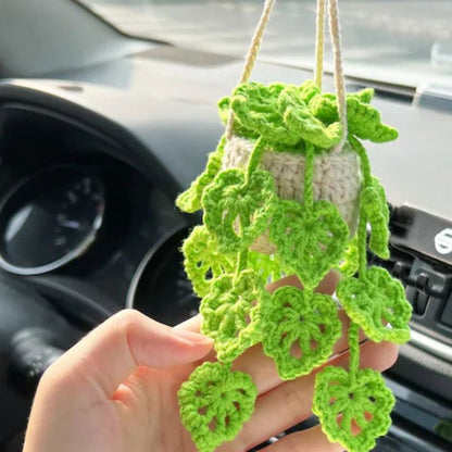 Handcrafted Wool Car Plant Hanging Ornaments - Qeepin