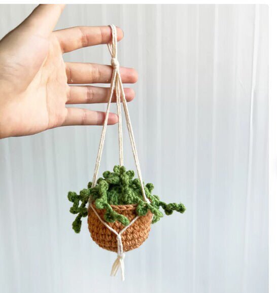 Handcrafted Wool Car Plant Hanging Ornaments - Qeepin