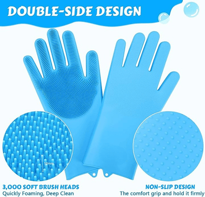 Pet Bathing Gloves For Cats and Dogs - Qeepin