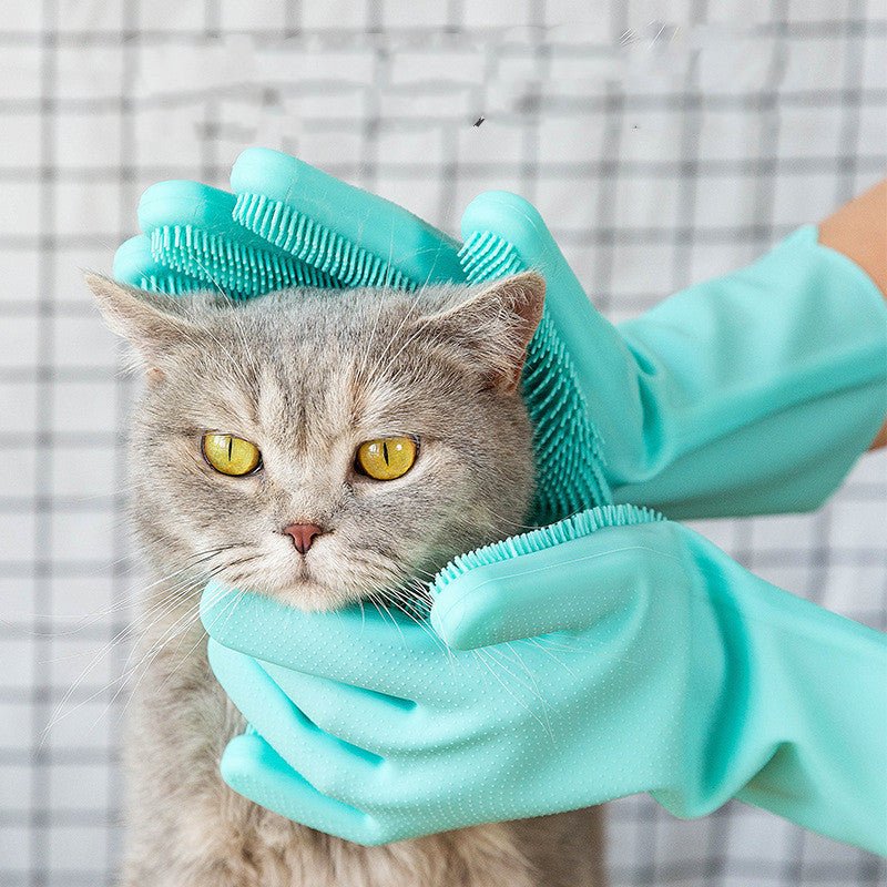 Pet Bathing Gloves For Cats and Dogs - Qeepin
