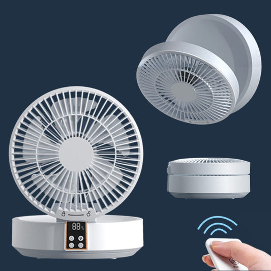 Portable Rechargeable Wall Fan with Remote Control and Night Light - Qeepin