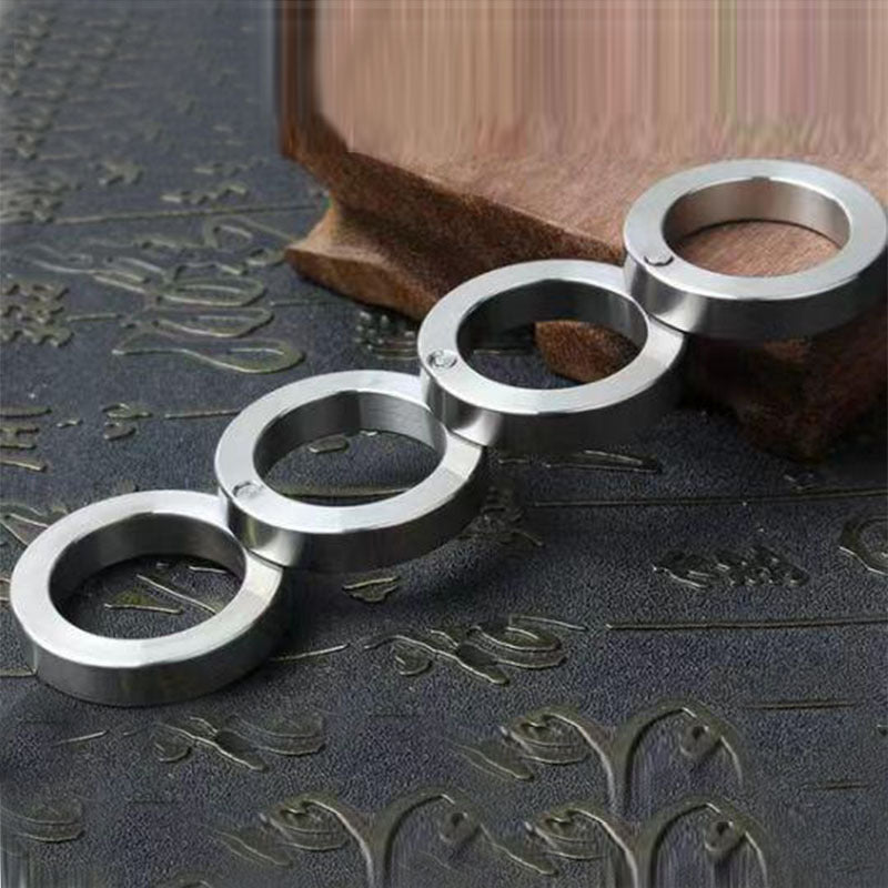 Stainless Steel Self - Defense Rotatable Foldable Ring - Qeepin